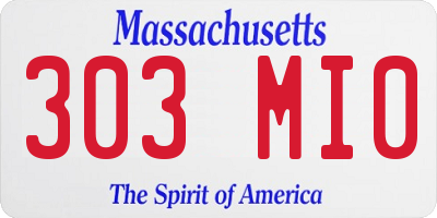 MA license plate 303MI0