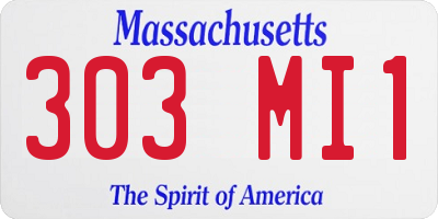 MA license plate 303MI1