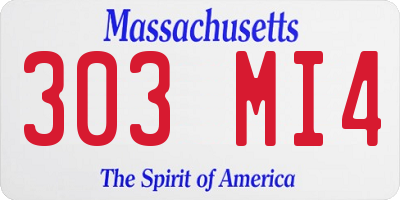MA license plate 303MI4