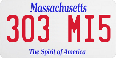 MA license plate 303MI5