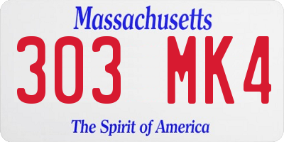MA license plate 303MK4