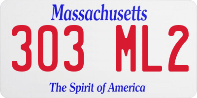 MA license plate 303ML2