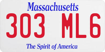 MA license plate 303ML6