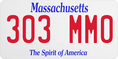MA license plate 303MM0