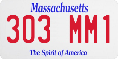 MA license plate 303MM1