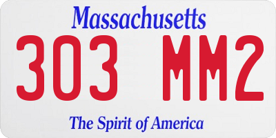 MA license plate 303MM2