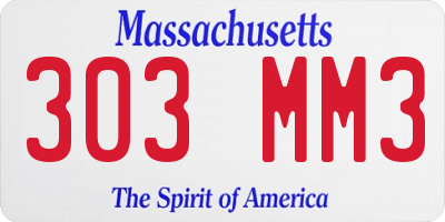 MA license plate 303MM3