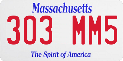 MA license plate 303MM5