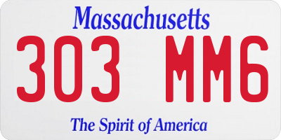 MA license plate 303MM6