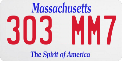 MA license plate 303MM7