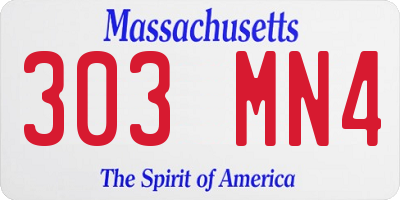 MA license plate 303MN4