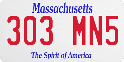 MA license plate 303MN5