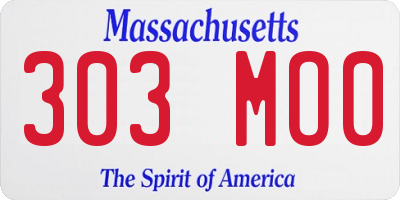 MA license plate 303MO0