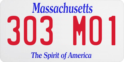 MA license plate 303MO1