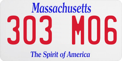 MA license plate 303MO6