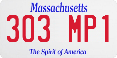 MA license plate 303MP1