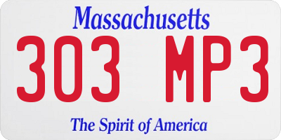 MA license plate 303MP3