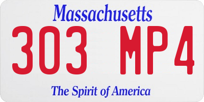 MA license plate 303MP4