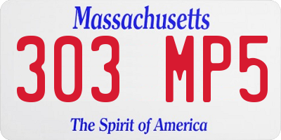 MA license plate 303MP5