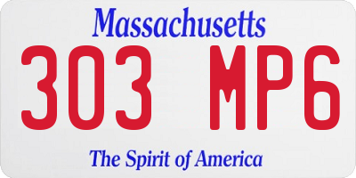 MA license plate 303MP6