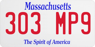 MA license plate 303MP9