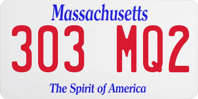 MA license plate 303MQ2