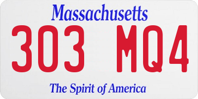 MA license plate 303MQ4
