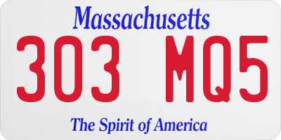 MA license plate 303MQ5