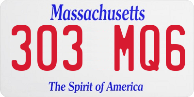 MA license plate 303MQ6