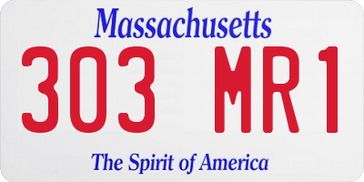 MA license plate 303MR1