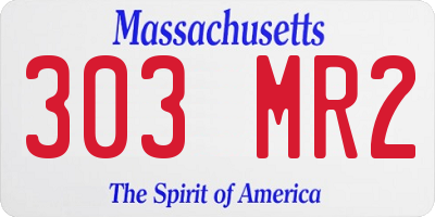 MA license plate 303MR2