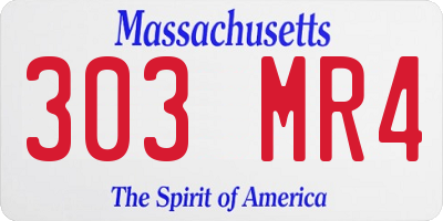 MA license plate 303MR4