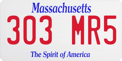MA license plate 303MR5