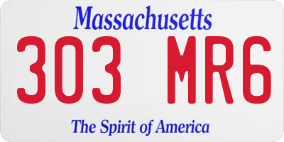 MA license plate 303MR6