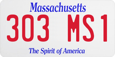 MA license plate 303MS1