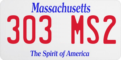 MA license plate 303MS2