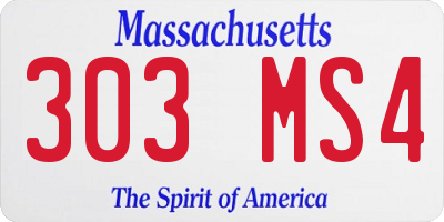 MA license plate 303MS4