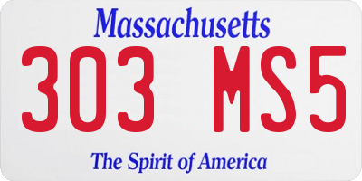 MA license plate 303MS5