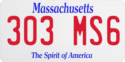 MA license plate 303MS6