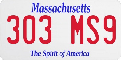 MA license plate 303MS9