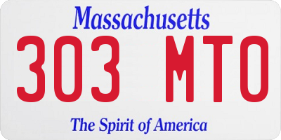 MA license plate 303MT0