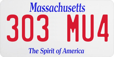 MA license plate 303MU4