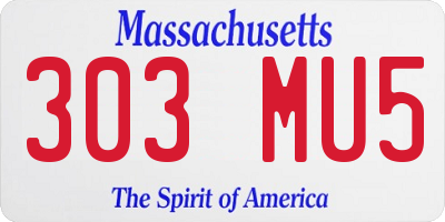 MA license plate 303MU5