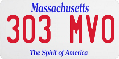 MA license plate 303MV0
