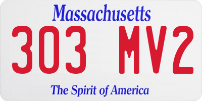MA license plate 303MV2