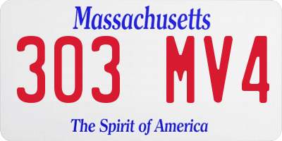 MA license plate 303MV4