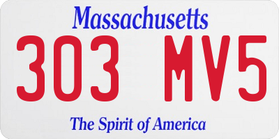 MA license plate 303MV5