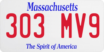 MA license plate 303MV9