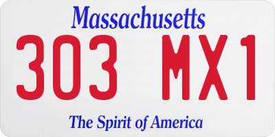 MA license plate 303MX1