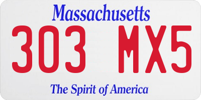 MA license plate 303MX5